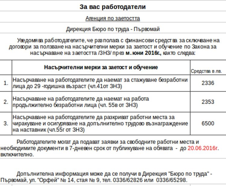 Финансират се три мерки за борба с безработицата