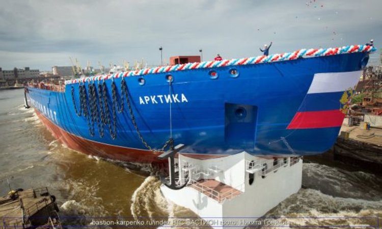В Русия пуснаха по вода най-големия ядрен ледоразбивач в света