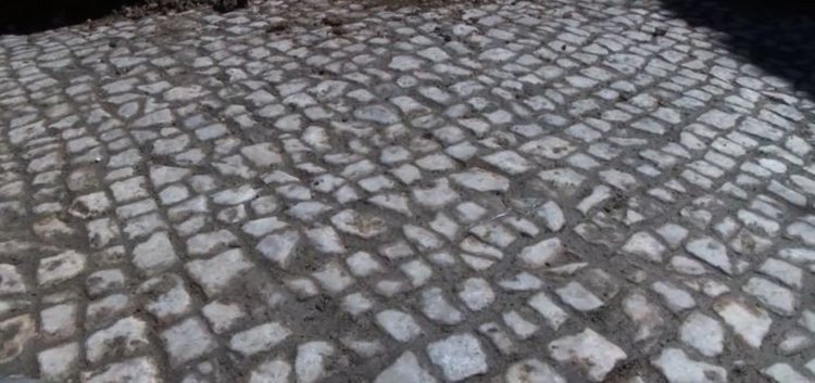 За няколко дни археолозите са разкрили част от добре запазена мозайката в едно от големите помещения в сградата