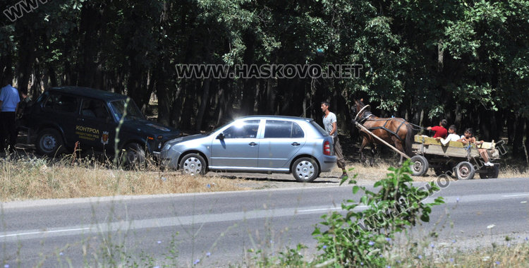Мургав дървосекач от сивия сектор обяснява насред гората, че отива за риба