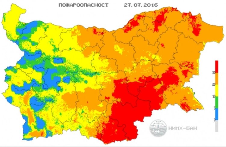 БАН: КОД ЧЕРВЕН за опасност от пожари в хасковско