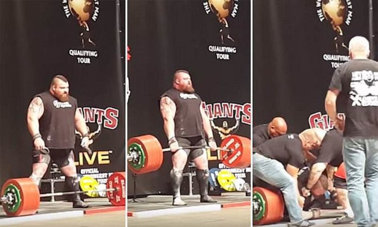 Мъж за първи път вдигна 500 кг от клек, след което припадна (видео)
