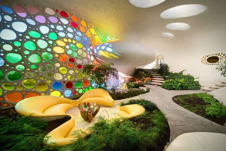 Биоархитектура: Необикновена цветна къща в Мексико