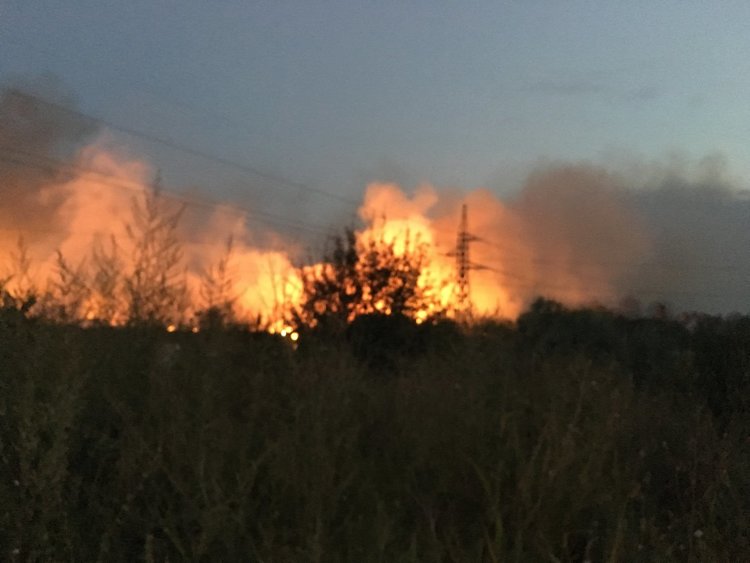 Горяха сухи треви в кв.Изток в Димитровград