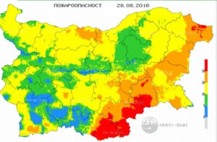 До 31° в страната днес, има опасност от пожари