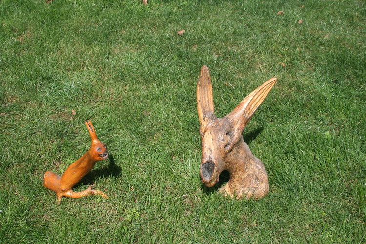 Творби от дърво и екзотични растения красят градината на семейство Колеви