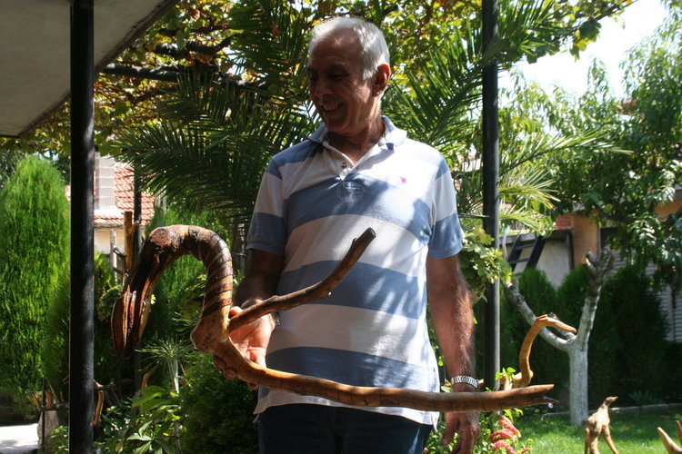 Творби от дърво и екзотични растения красят градината на семейство Колеви