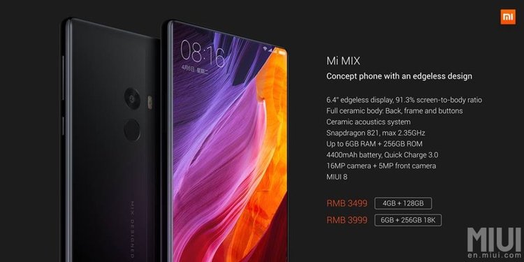 Xiaomi Mi MIX: безрамков 6,4-инчов hi-end фаблет с керамичен корпус