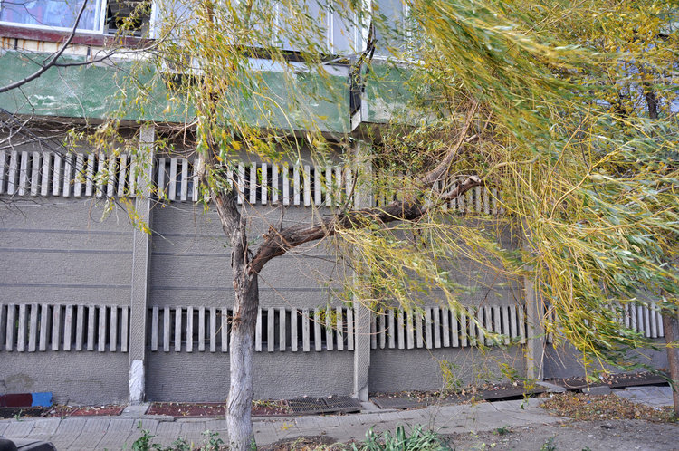 Работници се катерят по скелето при вятър от над 100 km/h