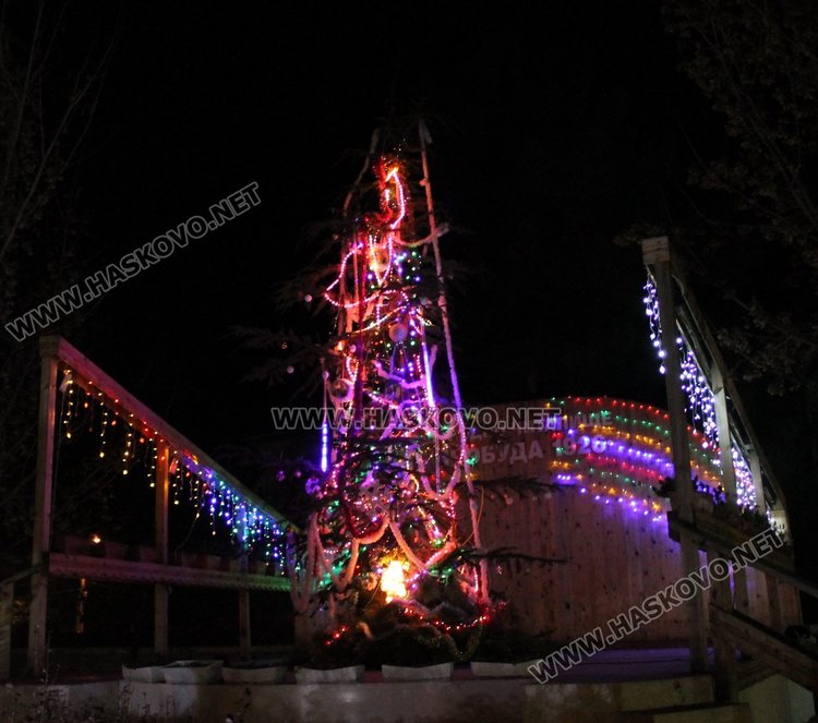 7-метрово коледно дърво грейна в центъра на село Добрич