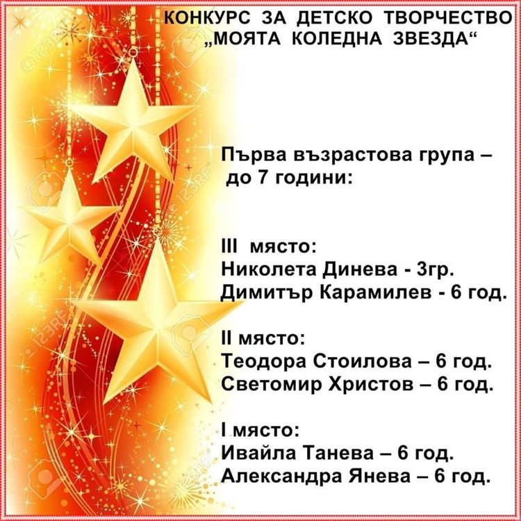 Обявиха имената на победителите в конкурса "Коледна звезда"