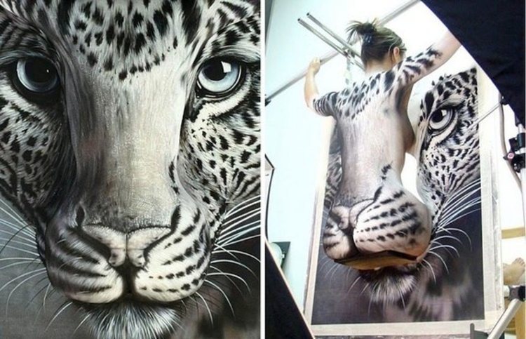 Боди арт превръща хора в живи картини (видео)