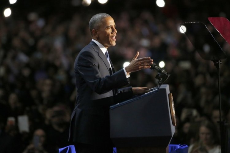 Аплодиран, Барак Обама започна прощалната си реч в Чикаго