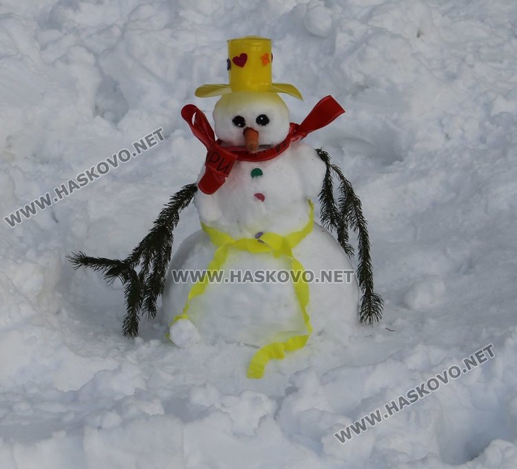 Деца правиха снежни човеци пред димитровградската библиотека