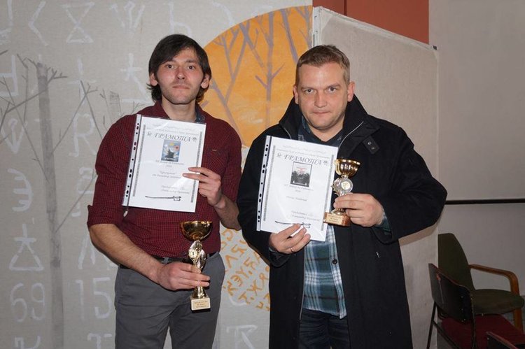 Димитър Запрянов  и обявеният за  на-добър автор на годината Донко Найденов