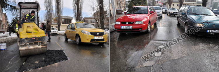 Само след седмица запълнените дупки по бул. “България“ зейнаха отново