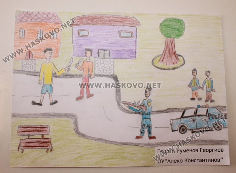 Доброволците от Детското полицейско управление участваха в конкурс за рисунка