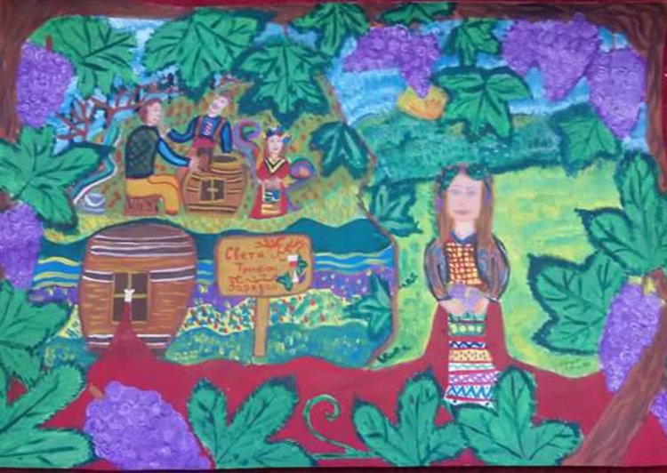 Елица от Ардино с медал и грамота в конкурса за детска рисунка „Св. Трифон Зарезан” 