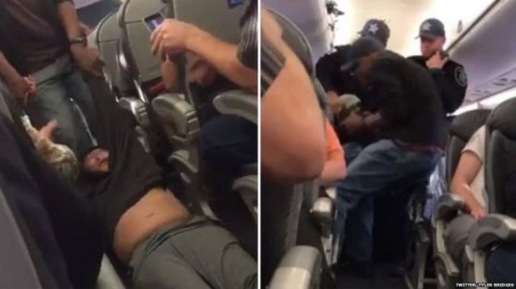 Авиокомпании "зашлевиха" United Airlines за влаченето на пътник в самолет