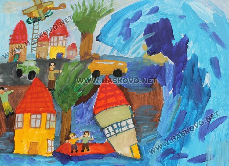 Димитровградски деца нарисуваха бедствието в Хитрино
