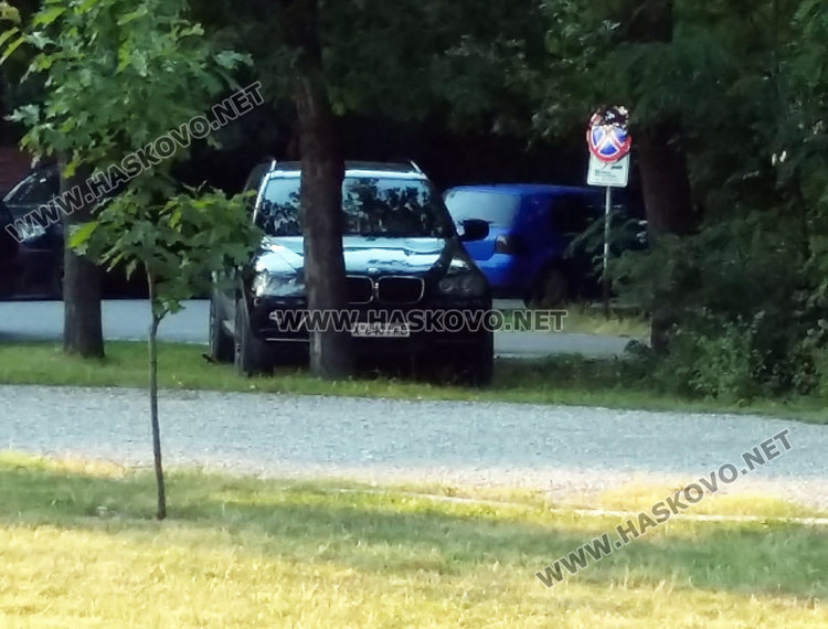 Нагло паркиране в тревните площи на Кенана