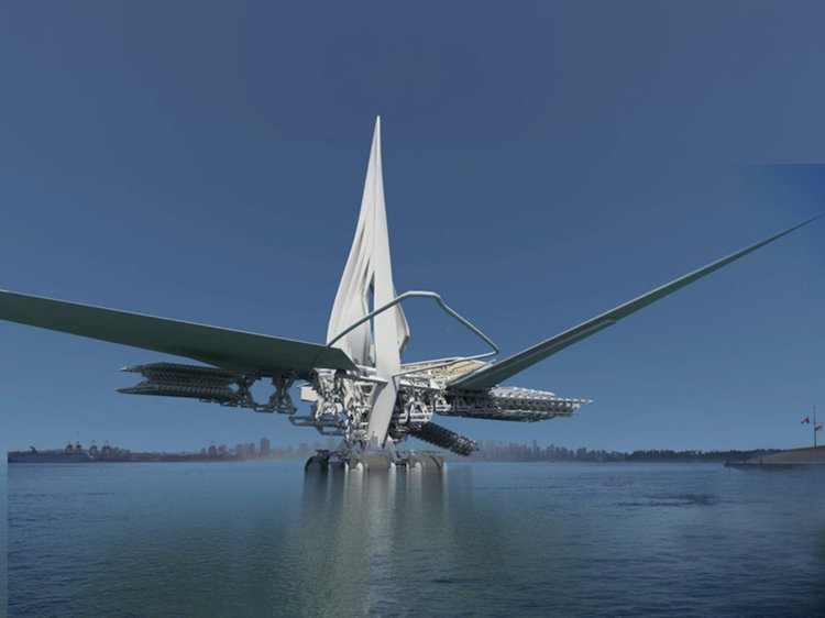 Авангарден мост - водно конче се разгъва и мести по реката