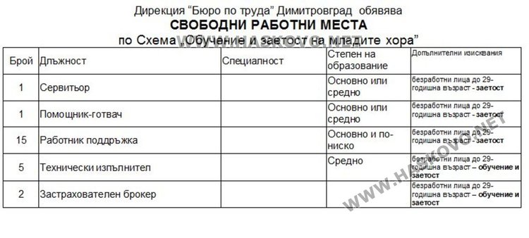 Търсят застрахователни брокери чрез борсата в Димитровград