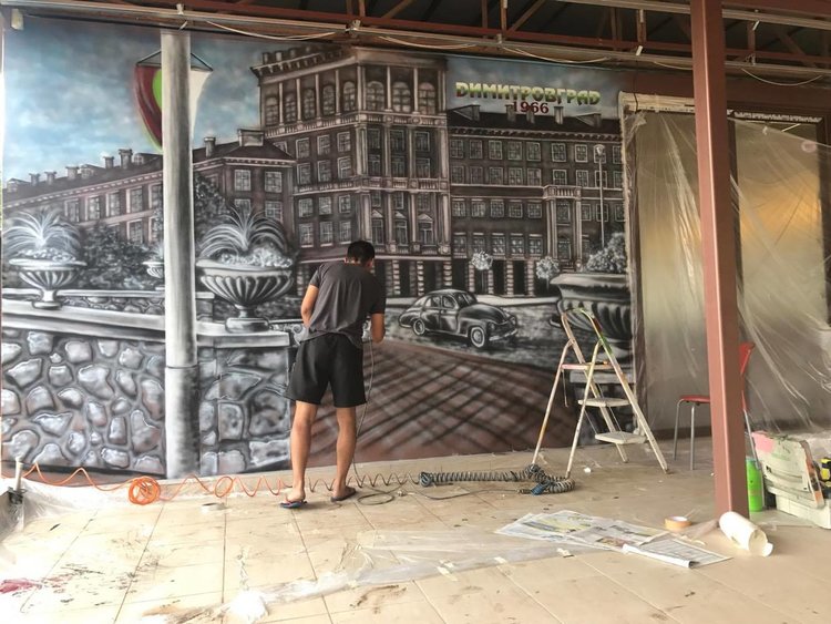 Ларго твори Димитровград през 60-те години, снимка личен архив