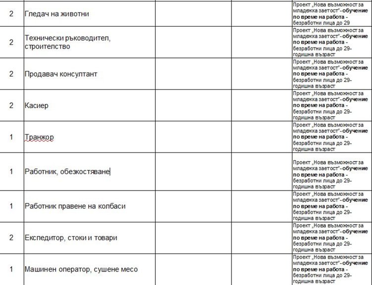Свободни места на трудовата борса в Димитровград