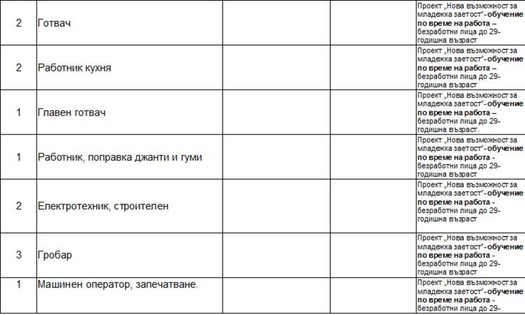 Свободни места на трудовата борса в Димитровград