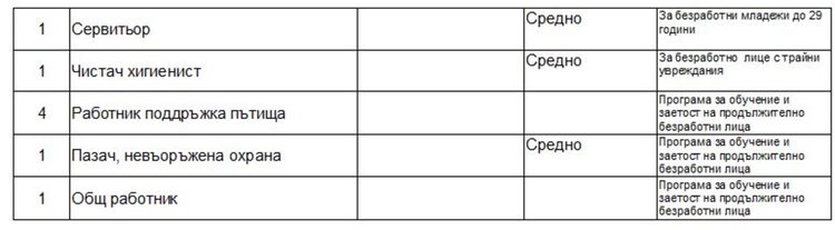 Свободни работни места на трудовата борса в Димитровград