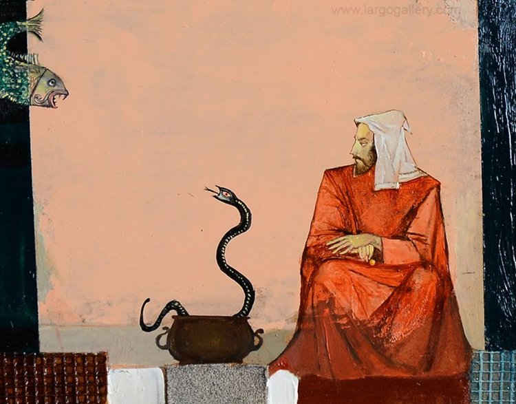 Това са само част от приказно-библейските сюжети на художника, които винаги грабват и водят към размисъл