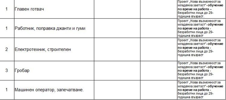 Свободни работни места на трудовата борса в Димитровград