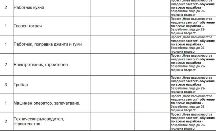 Свободни места на трудовата борса в Димитровград