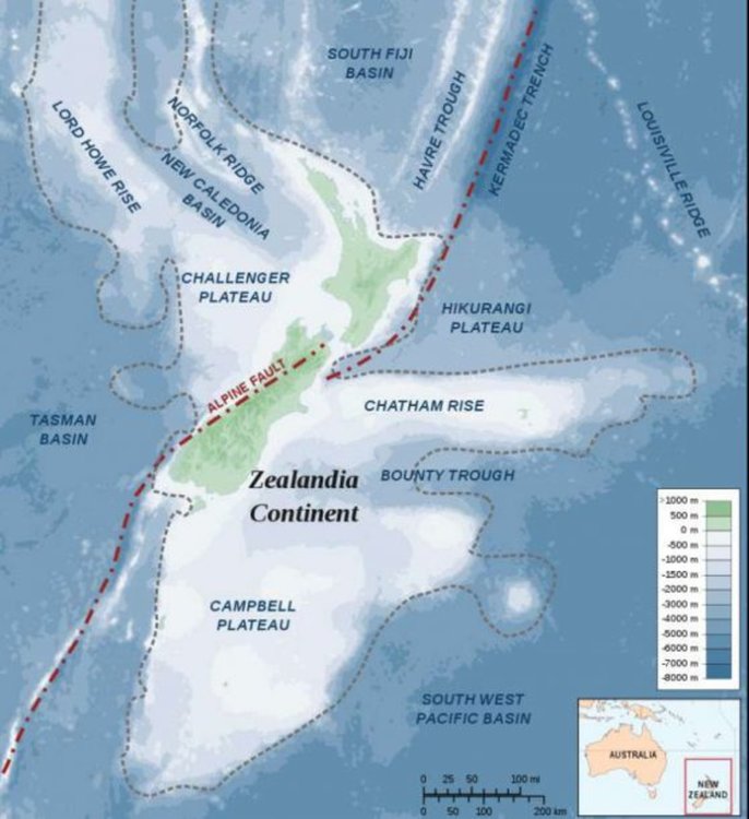 Линията от ляво на платото Хикуранги е проблемната зоната на субдукция. Alexrk / Wikimedia Commons; CC BY-SA 3.0