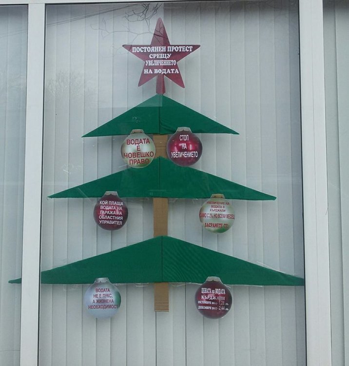 Коледно дърво на протеста украси БСП в Кърджали