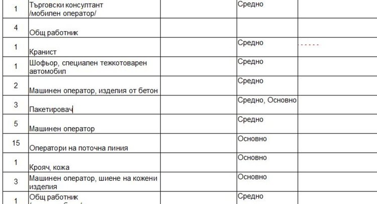 Актуални работни места на трудовата борса в Димитровград