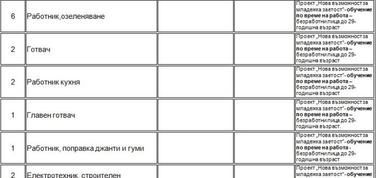 Свободни места на трудовата борса в Димитровград