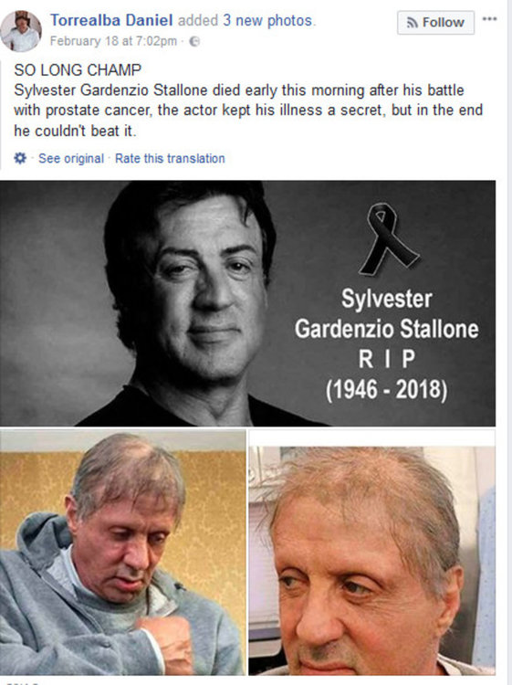 Никой не може да убие Роки - за смъртта на Сталоун, който още е жив