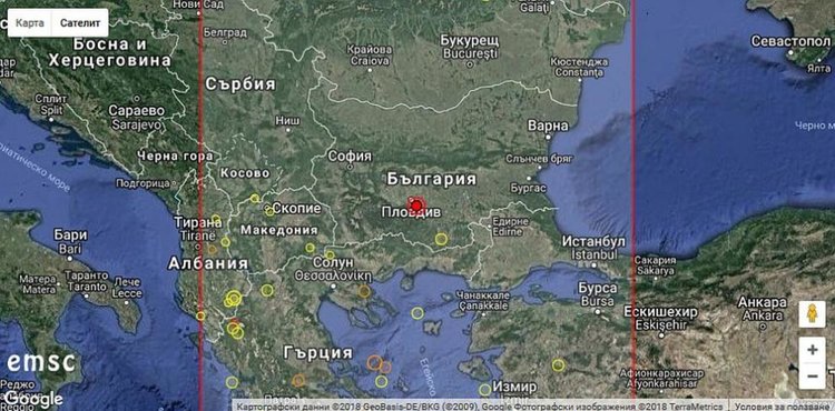 Земетресение разлюля Кърджали, епицентърът на стотина километра