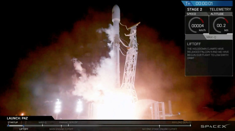 Мъск изстреля тестови сателити от проекта STARLINK (видео)