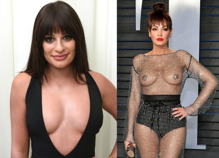 Лиа Мишел на партито на Елтън Джон и Блеона Керети на събитието на Vanity Fair