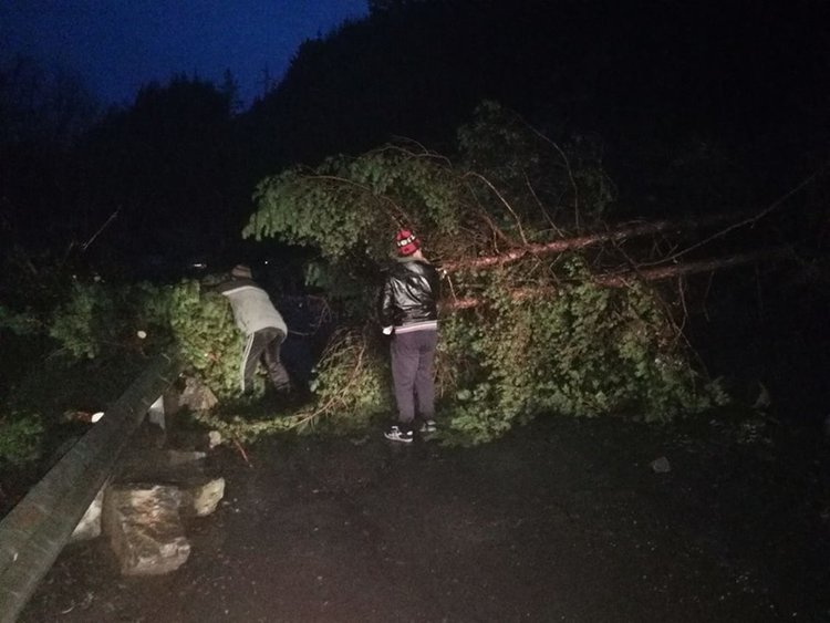 Свлачището се активизира. Снимката е от тази сутрин, 19 март 2018г , направена е от кмета на Търън Явор Говедаров