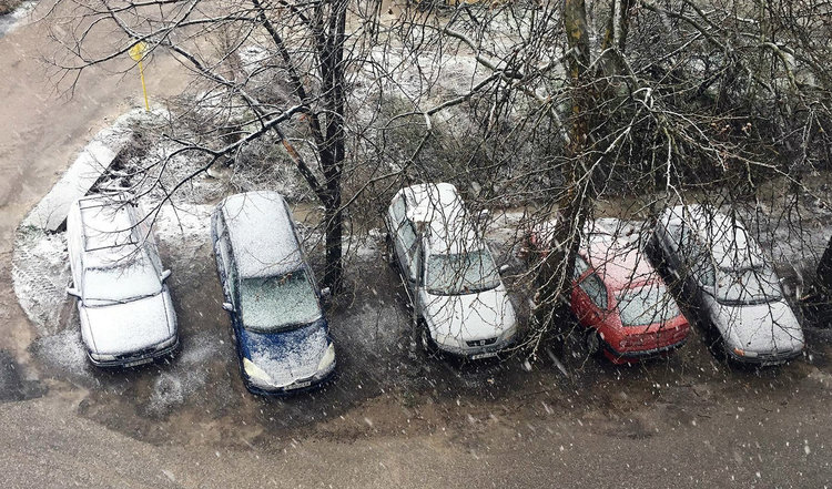 Сняг на едри парцали заваля в Хасково за Първа пролет