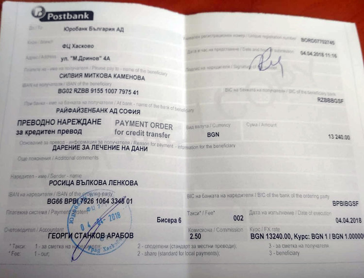 Преведоха останалите пари от Ники за болни деца