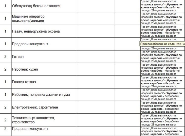 Актуални работни места на трудовата борса в Димитровград