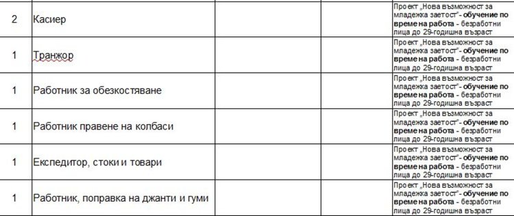 Актуални работни места на трудовата борса в Димитровград
