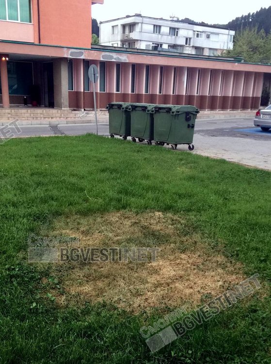 Обгорената трева е мястото на което е паднала светкавицата снощи