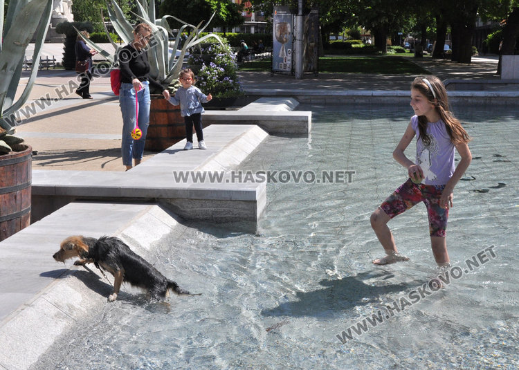 Шадраванът спасява от априлската жега в Хасково