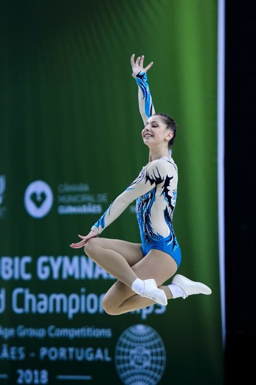 Дарина Пашова на финала в Гимараеш на Световното по аeробика